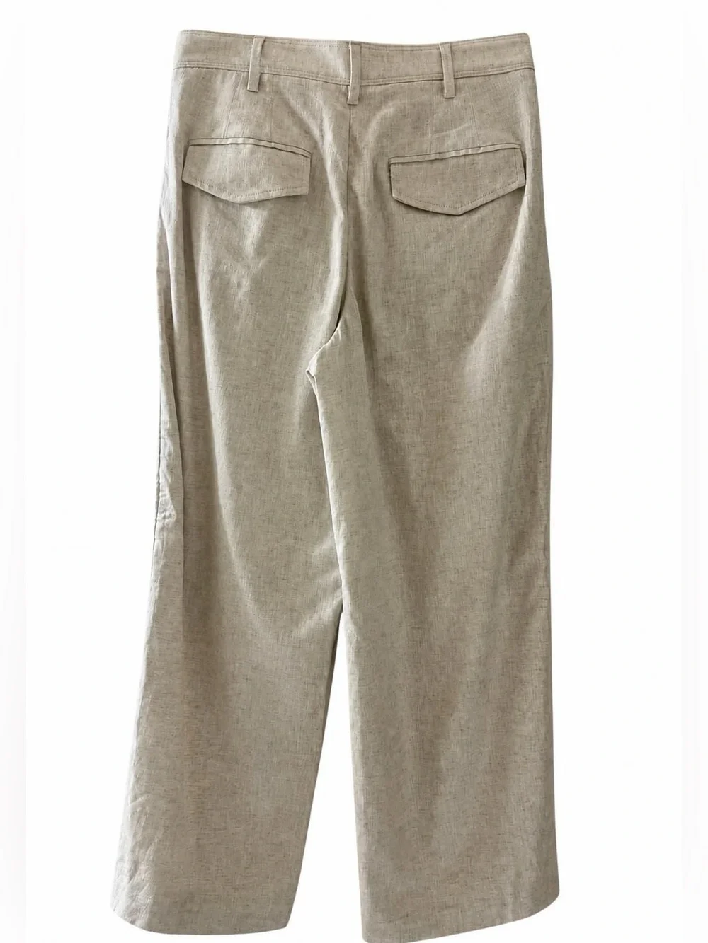 Women’s Wide-Leg Linen Blend Pants in Light Beige